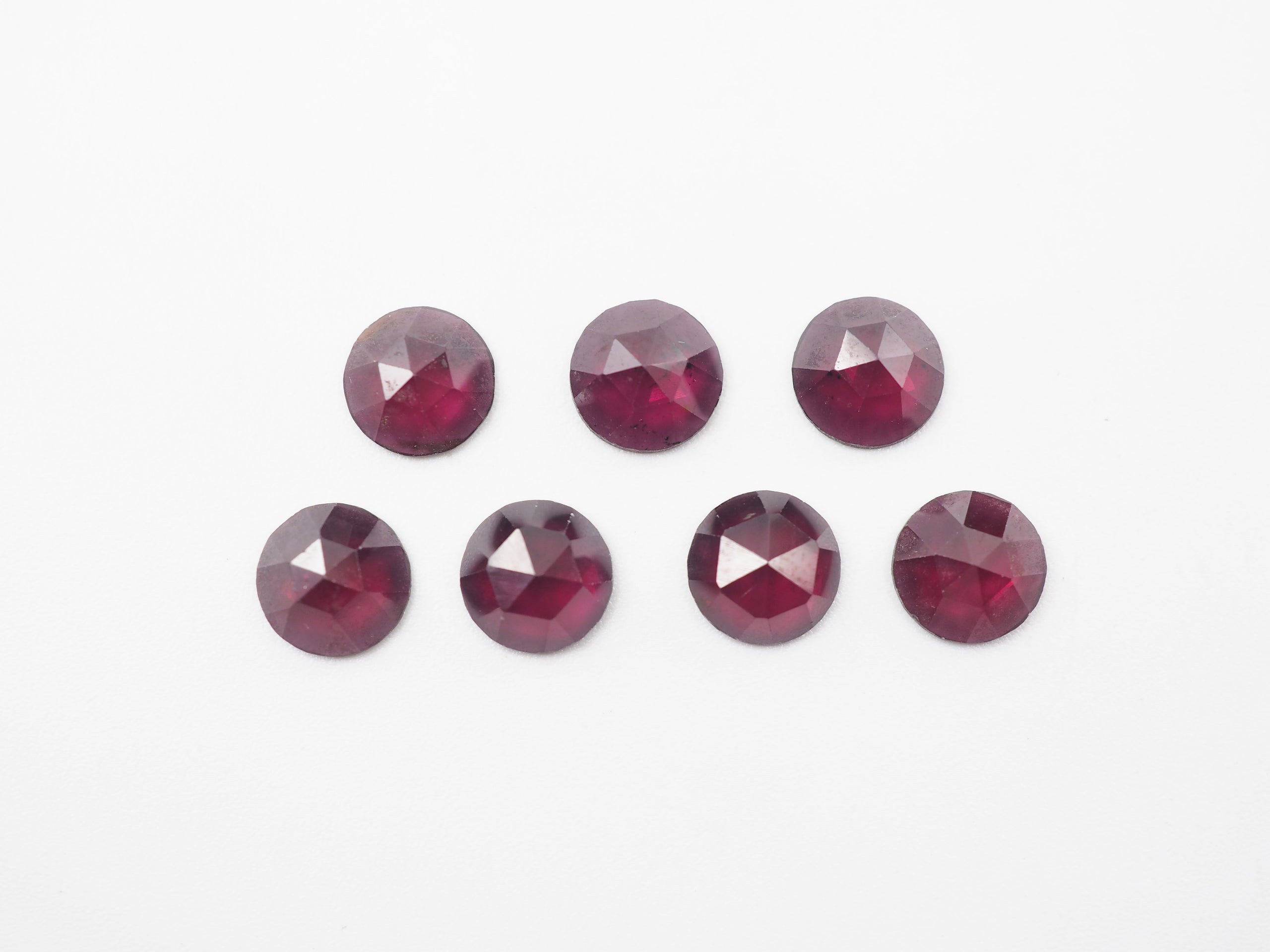 Rhodolite Garnet rose cuts,40 carats,sizes:7 to 10 online mm ,19 pieces,garnet,rhodolite garnet,faceted garnet