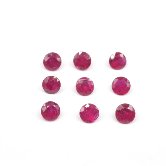 Madagascar Ruby Round 7mm Approximately 3.04 Carat, 2 Pieces shops (GTG-R/G-08)